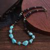 Ethnic Style Beaded Necklace Black Beads Western Country Necklace Turquoise Necklace Men  Men