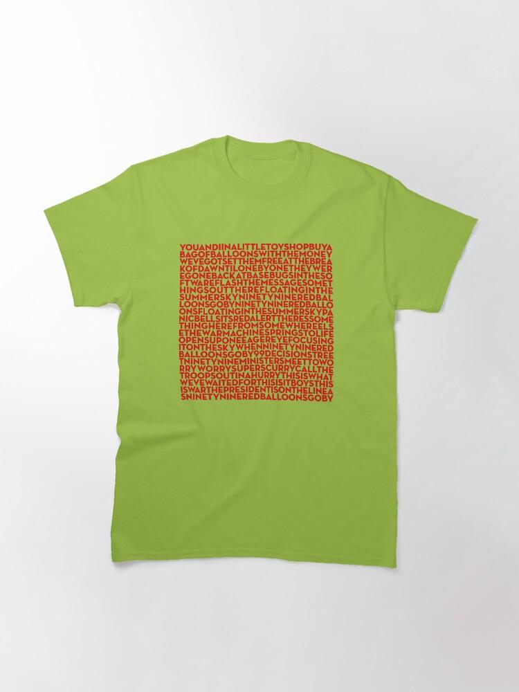 Nena 99 Red Balloons - Nena (lyrics) V.6 Classic T-Shirt