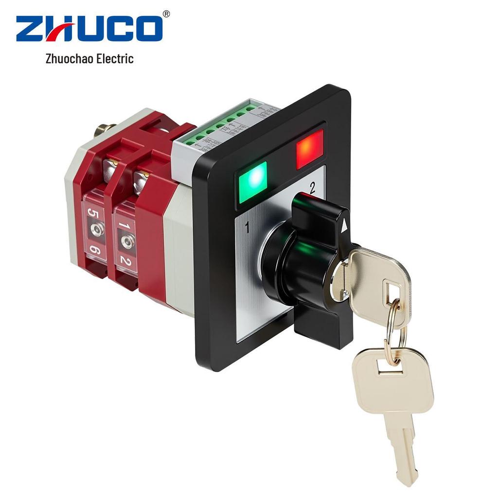 Zhuochao LW12-16/N22.2-72S2 Two-Position Rotary Switch with Indicator Light & Lock