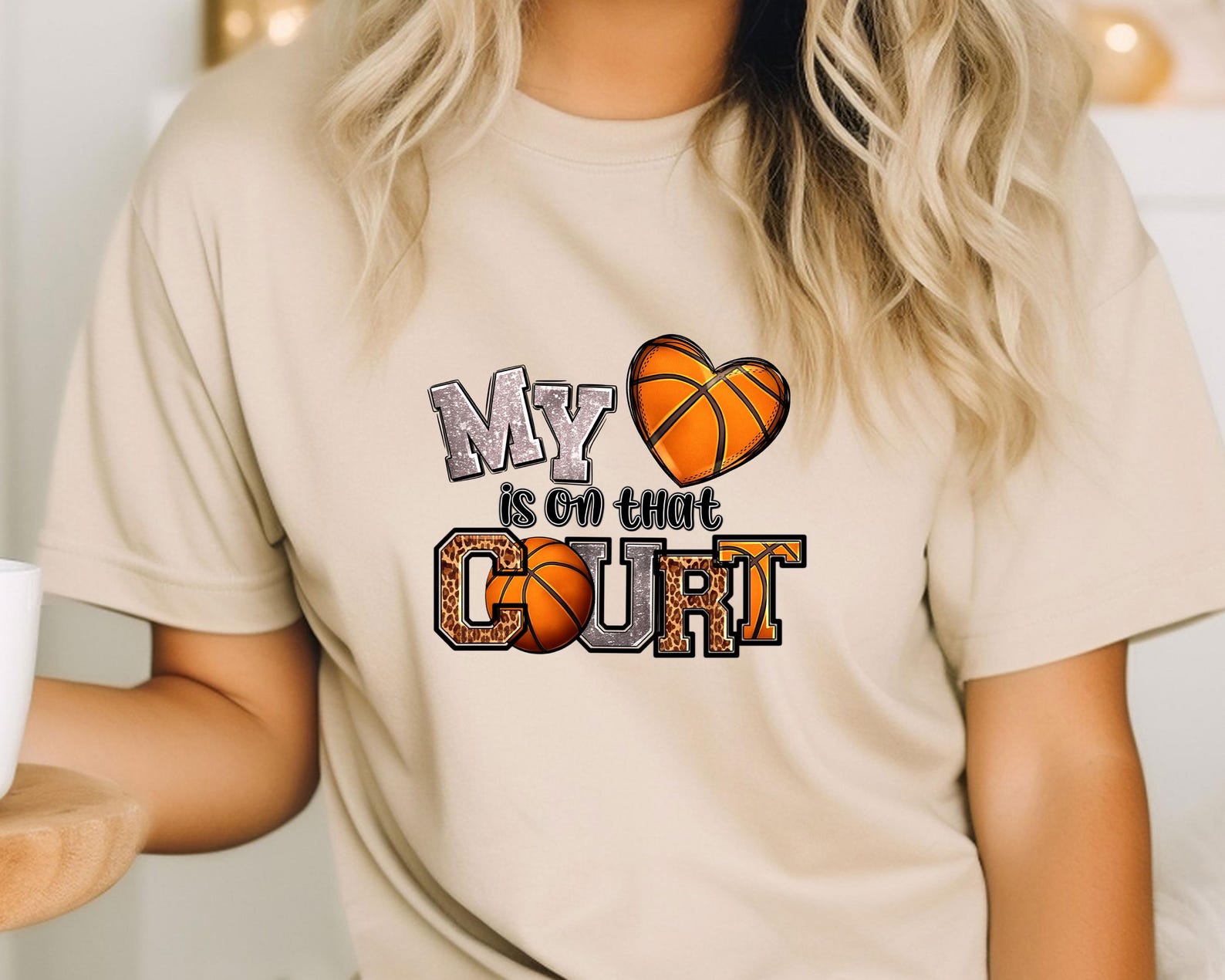 Basketball Mom Shirt, My Heart Is On That Court Shirt, Supperter Mom Tshirt, Gift For Her, Game Day Shirt, Basketball Mama Shirt XL