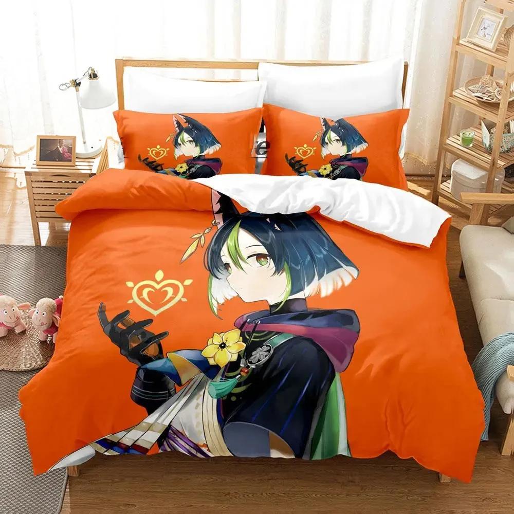 Kawaii Genshin Impact Tighnari Duvet Cover for Boys Bedroom Single Twin Full Queen King Size  Quilt Cover Pillowcase