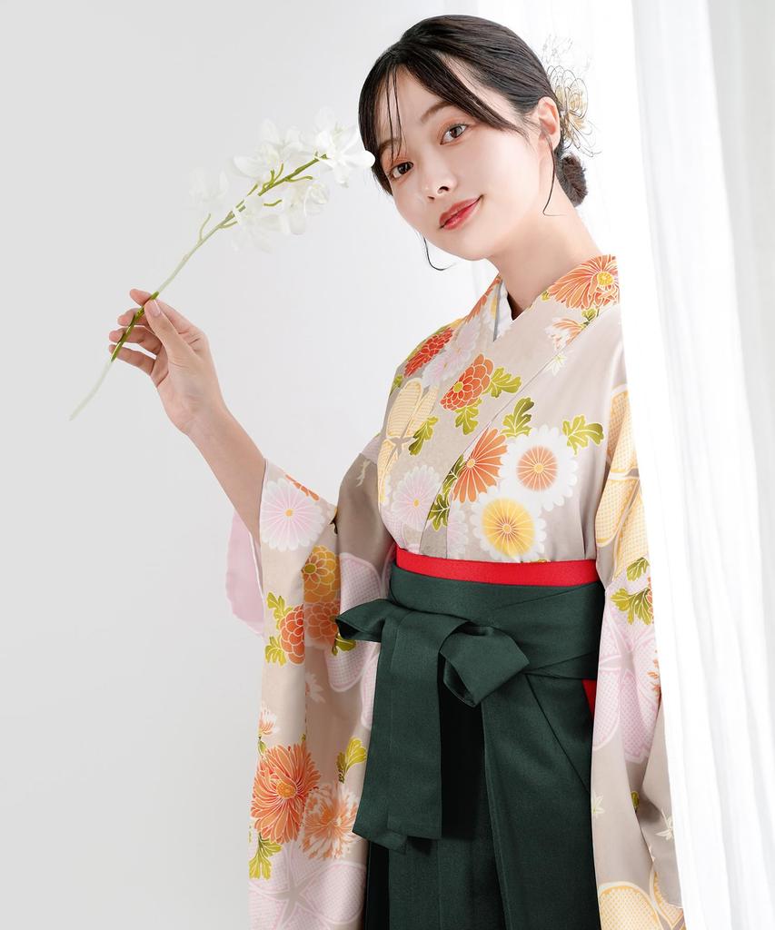 [KYOETSU] Hakama Set – Easy-to-Wear 5-Piece Set (Kimono, Hakama, Under-kimono/Juban, Hakama Sash, Waist Cord) – Size L