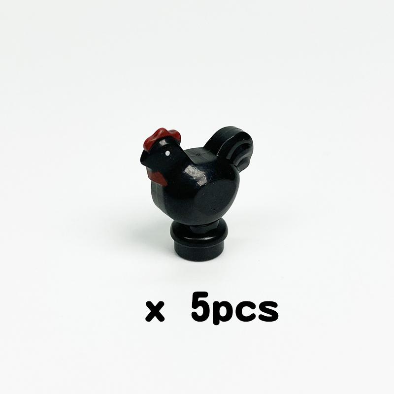 MOC Bauernhoftiere Bausteine Süße Haustiere Schweine Huhn Tiger Panda Hai Stadt Zubehör DIY Teile Steine Spielzeug Lernbausteine