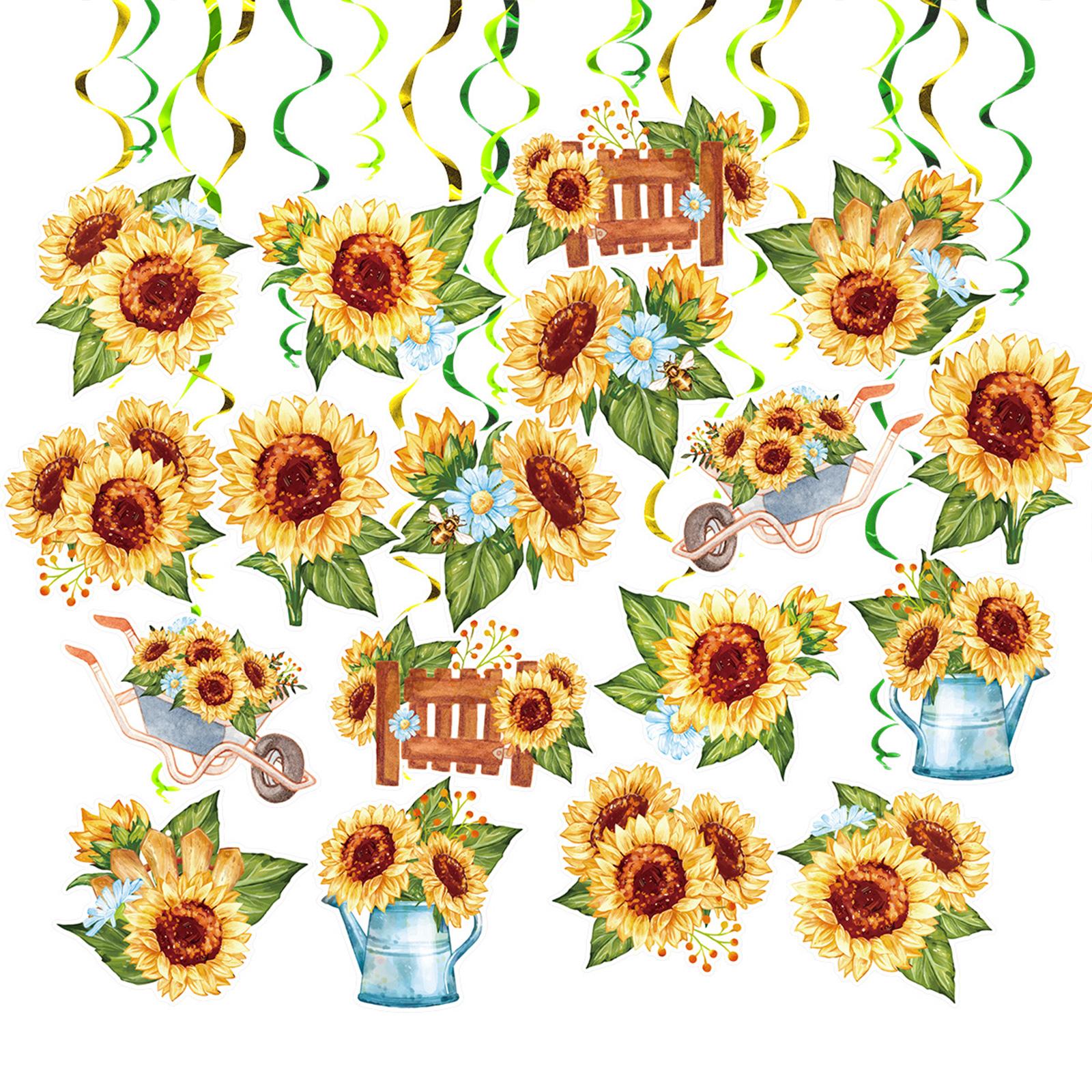 

Sunflower Hanging Swirls Party Decors Festival Supplies Fashion Sunflower Pendant for School Office Indoor Decorating