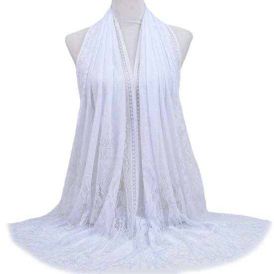 Women Chiffon Prayer Shawl Solid Color Versatile Turban Beach Towel