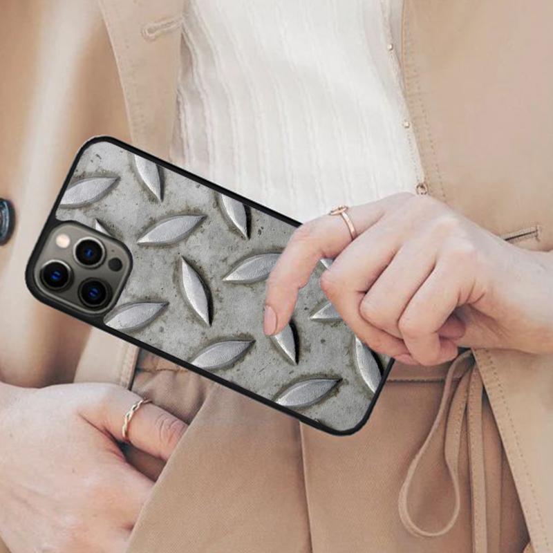 

Grunge Texture Perforated Metal Magnetic Phone Case For APPLE iPhone 17 Air 16 14 13 12 Pro Max 15 Plus Wireless MagSafe Cover iPhone 13mini