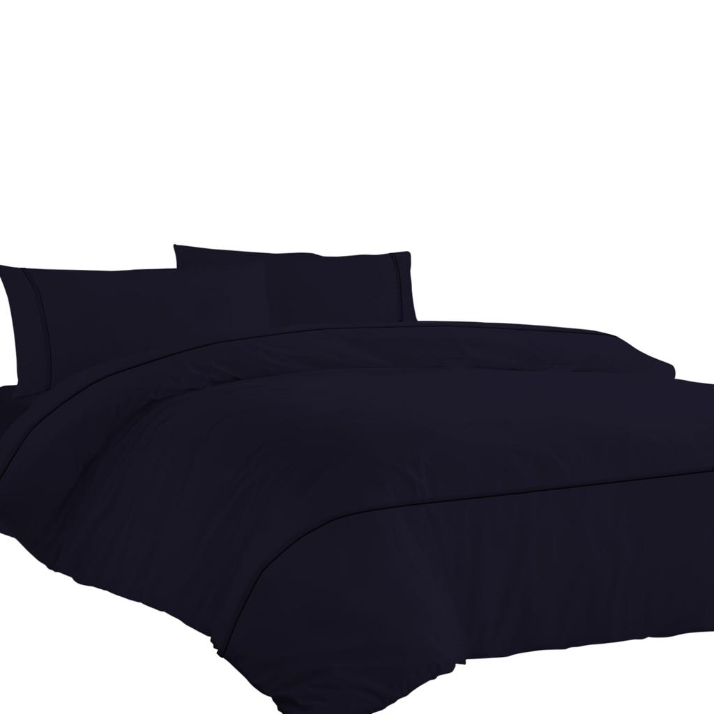 Aukščiausios kokybės 600TC egiptietiško medvilnės antklodės užvalkalų komplektas su stilingais horizontaliais kantais (3 vnt. rinkinys: 1 antklodės užvalkalas ir 2 pagalvių užvalkalai) - Kelių dydžių ir spalvų