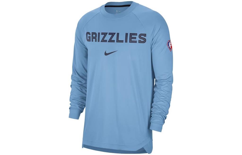 Nike T Shirts Men's Light Blue Crew Neck Moderate Straight Fit DB0707-422