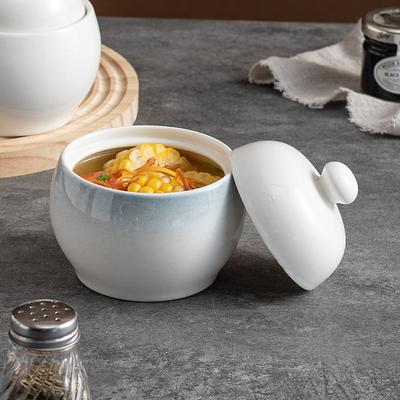 Runde Eintopfschale Trinkgeschirr Keramik Vogelnester Buddha springt über die Mauer Eintopfsuppe Dampftisch mit Deckel Suppenschale Gedämpfte Eierschale Geschirr für Heiß