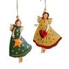 4PCS/Set Vintage Angel Hanging Decor Fantasy Wooden Xmas Tree Hanging Ornament 2026 New Year Gift 2025 Navidad Party Decoration