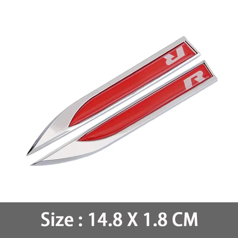 Metal 3D R line Logo Rline Car Fender Side Wing Emblem Badge Sticker For  VW Golf 6 5 7 8 MK7 MK6 Tiguan Polo Sagitar