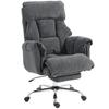 Office Chair Height-Adjustable Swivel Chair with Lumbar Support, Footrest, Snow Flannel, 80 x 80 x 106-114 cm Dark Grey