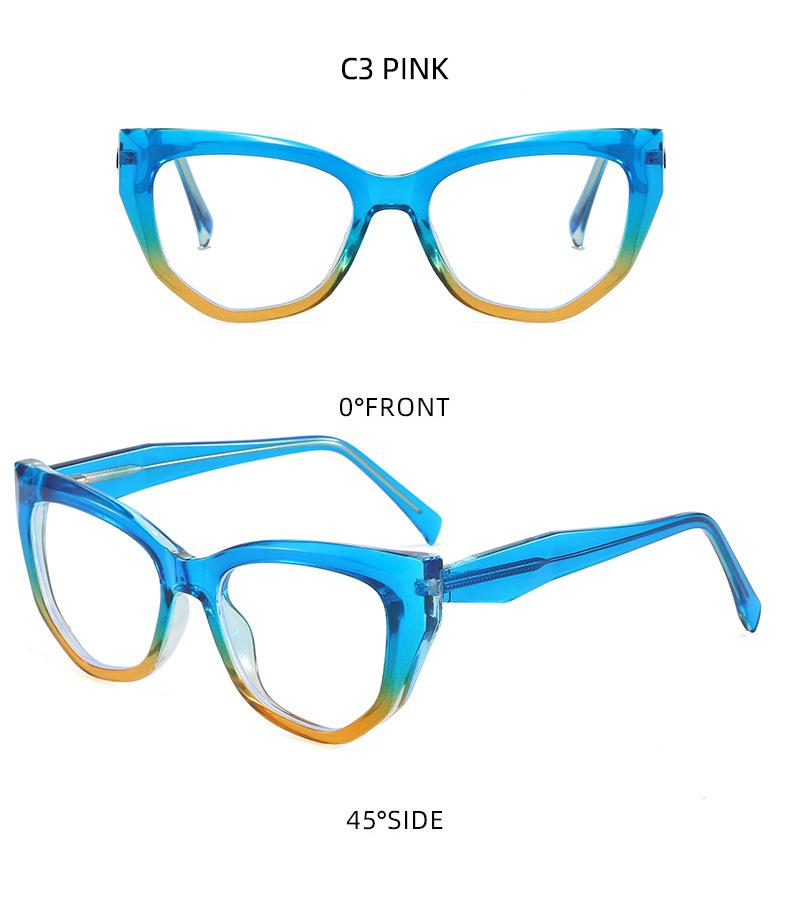 Korean Retro Cat Eye Blue Light Blocking Glasses, Small Frame, Myopia Compatible, Fashionable Clear Lens for Women