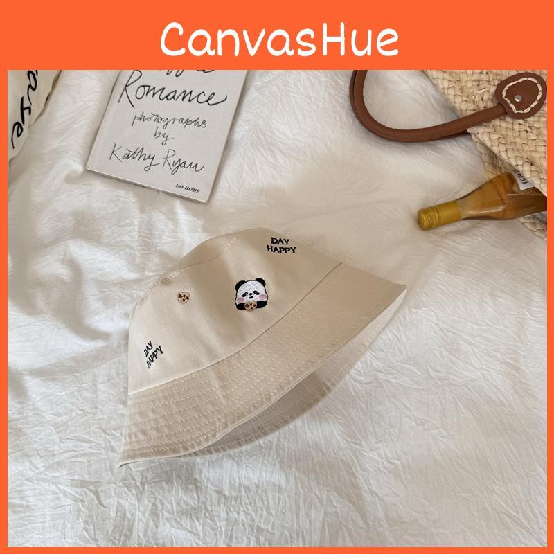 Cute Bear Embroidered Fisherman Hat For Women Summer Sun Protection Hat Casual Bucket Hat Men