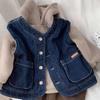 Children Winter Autumn Kid Vest Denim Waist Coat Baby Sleeveless Jackets Outwear Toddler Girls Boys