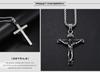 Rockyu Popular Brand Cross Necklace for Stainless Antique Jesus Cross Protection from Amulet Party Accessory Men, Silver, Steel, Style, Black,
