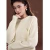 Demana Women's Petite Elegant Cable Knit Round Neck Sweater