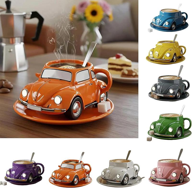 Creative Funny Beetle Shaped Coffee Mug Unique Handmade Beetle-Shaped Coffee Cup Novelty Car-Shaped Tea Cup