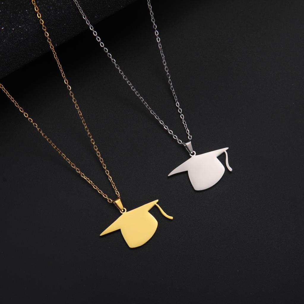 Cazador University Graduation Bachelor Cap Necklaces for Women Men Stainless Steel Anniversary Gift Necklace Jewelry 2026 New