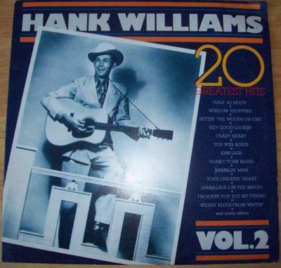 LP Record HANK WILLIAMS - 20 Greatest Hits Vol.2 35002 Grand Canyon Germany Folk Used