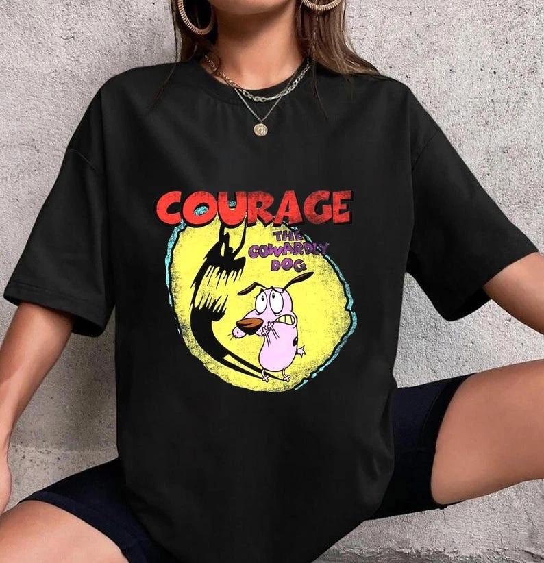 Cartoon Network Courage The Cowardly Dog Shadow T-Shirt, Courage The Cowardly Do M