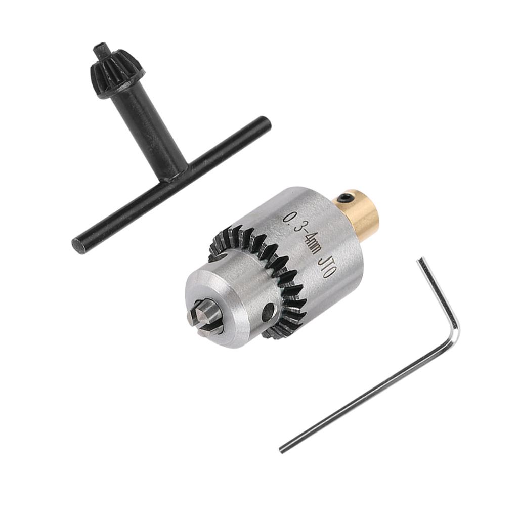 Micro 0.34mm JTO Taper Mounted Drill Chuck  and Wrench with Chuck Key for Lathe Electric Drill