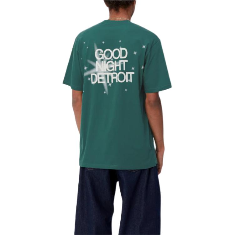 Carhartt WIP Night Night T-Shirt Printed Round Neck Short Sleeve Men Tops Green I033172-26A-XX