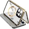 Magnetic Dual Glass MagSafe Case for iPhone 15 Pro, Gold