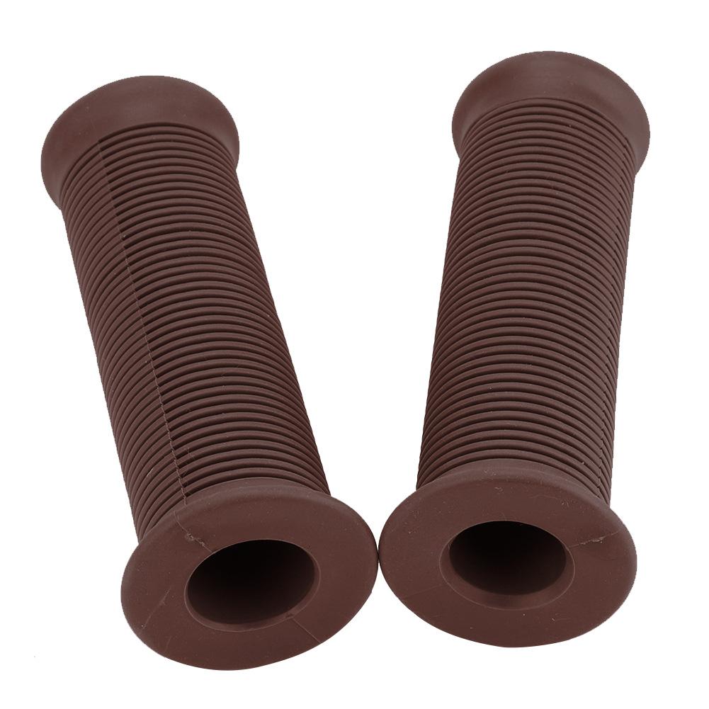 

2Pcs 22mm Universal Vintage Motorcycle Handlebar Grips Throttle Handle Bar Ends (Red Brown)