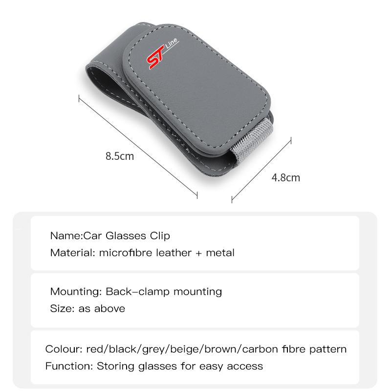 Car Sun Visor Glasses Clip Sunglasse Eyeglasses Holder For Ford ST Line F150 Ranger Fiesta Focus Transit Mustang Mondeo MK2 MK3