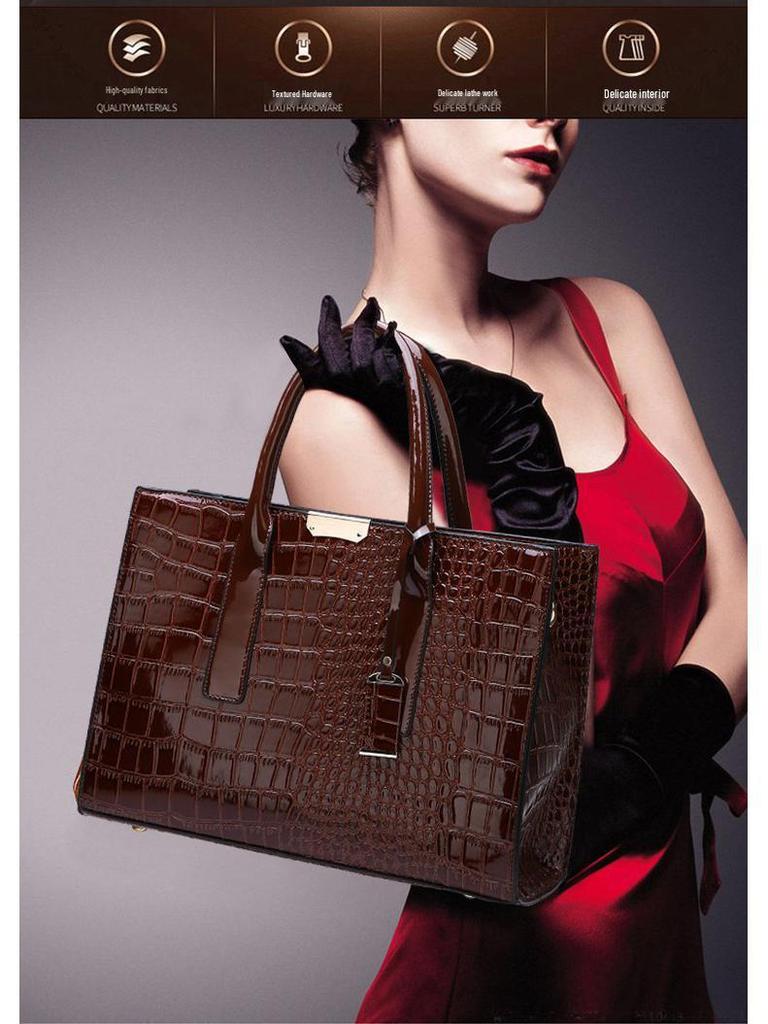 Europäische & Amerikanische Trendige Krokodilmuster Damenhandtasche - Einzelne Schulter & Umhänge-Tragetasche