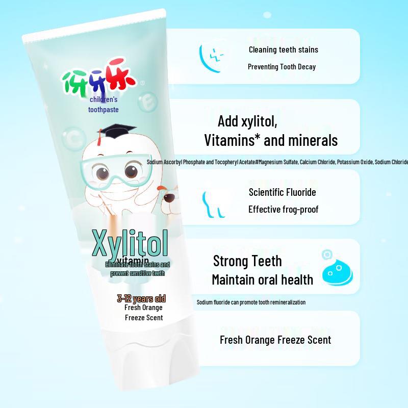 Ya Ya Le Kids Anti-Cavity Fluoride Toothpaste, Fresh Orange Flavor