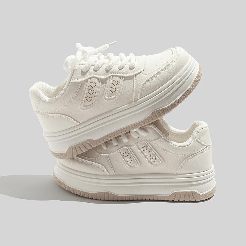 Красивые повседневные кожаные дышащие 22 осенние повседневные на платформе хлебные туфли кеды 35