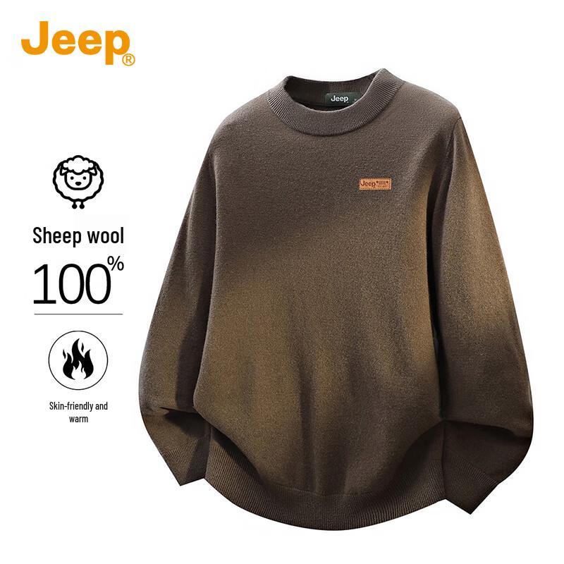

JEEP Men s 100% Merino Wool Crew Neck Sweater M
