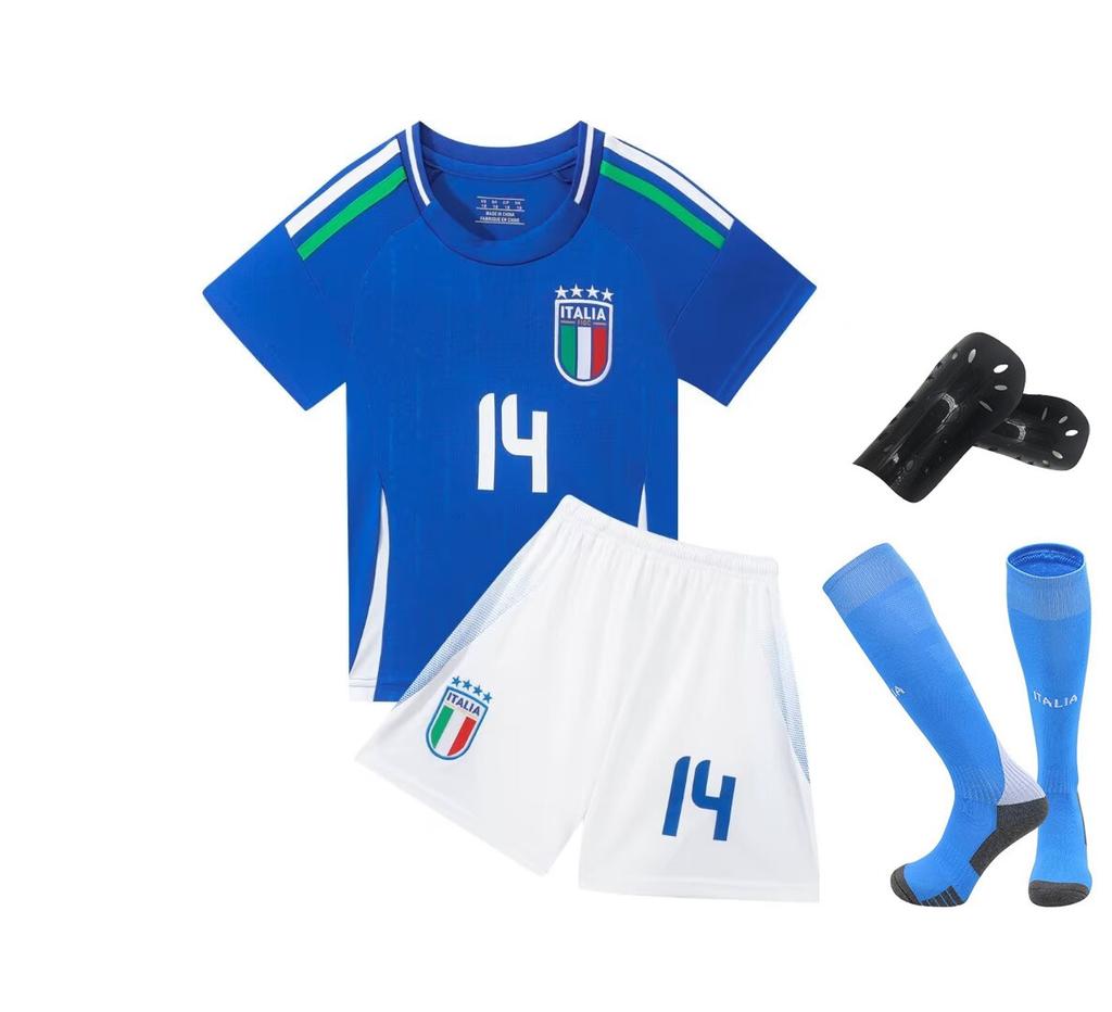 24-25 Italian Big L Home No. 14 National Team Football Suit Children's Suit Size 14-30 Size