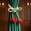 2PCS Decorative Rose Curtain Straps Portable Curtain Binding Curtain Buckle  Living Room