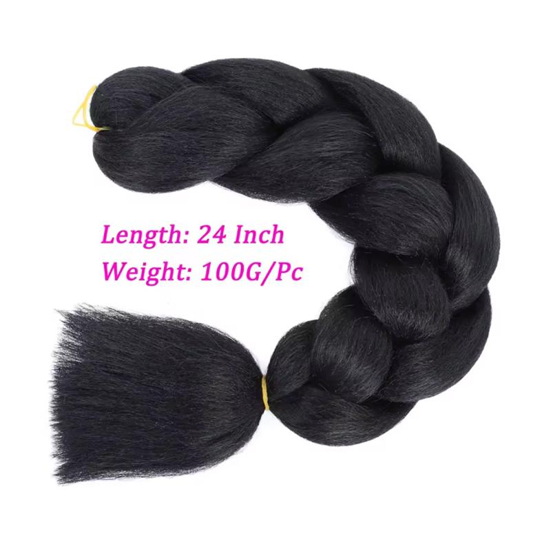 Jumbo Braiding Hair Long 24 Inch Hair Extensions Solid Color Synthetic Braids Hair Twist Braiding Hair For Women