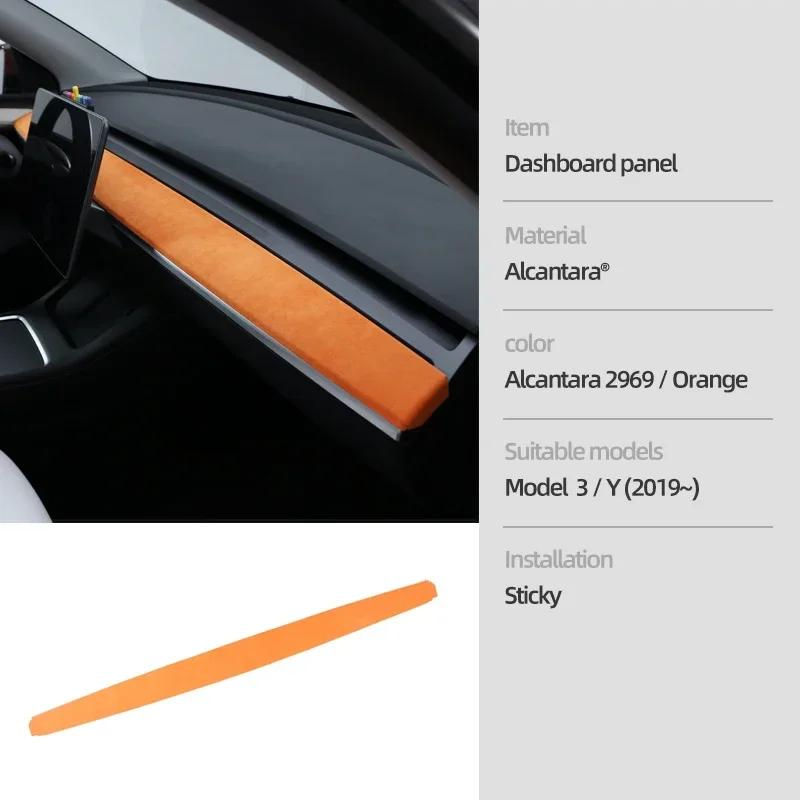Betterhumz For Tesla Model 3 Y     Car Dashboard Trim Sticker Door Panel Made of Alcantara Tuning Accessories