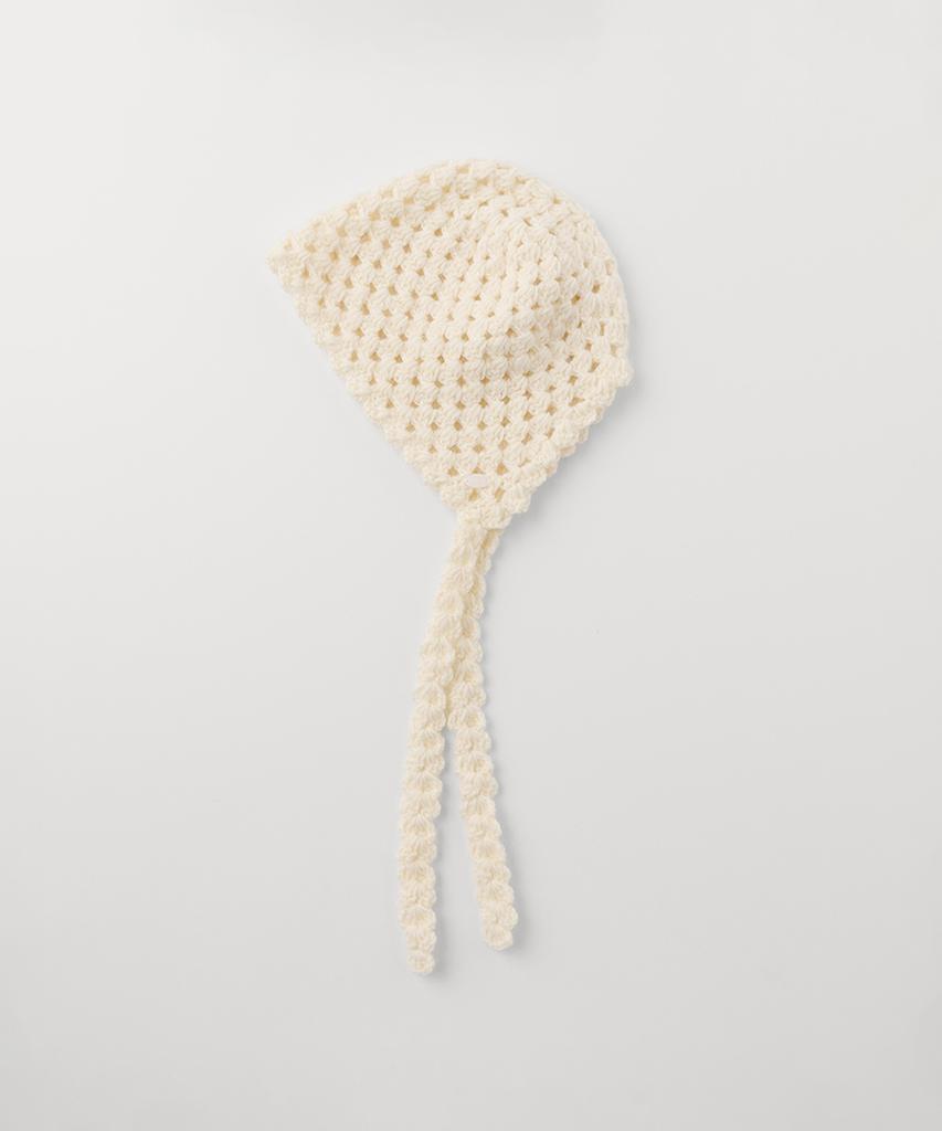 Selliteiljeu Handmade Crochet Earflap Beanie_Ivory
