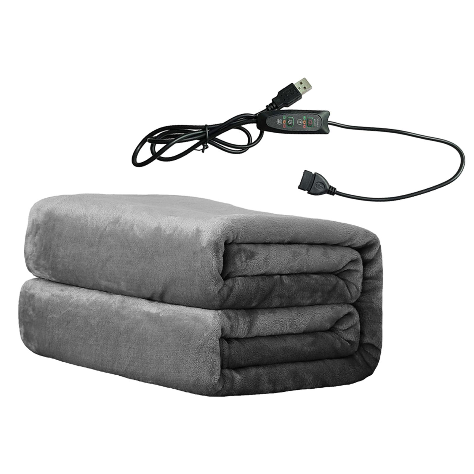 

Electric Blanket Soft Flannel 3 Temperature Control Winter Warm Shawl Warming Mat for Travel Bedroom Couch Home Hiking серый
