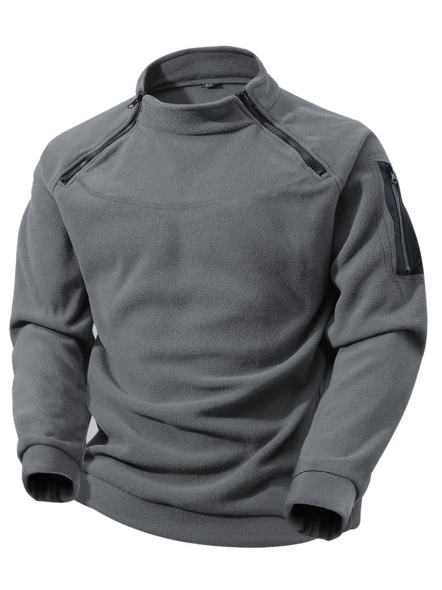 European Size Men s Casual Warm Hoodie Jacket with Side Zipper - Autumn/Winter Collection XL