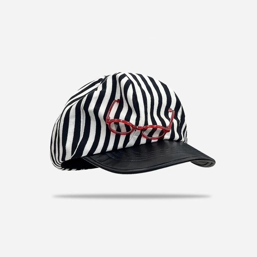 Korean Striped Berets Versatile Beanie Cap Ins Painter Berets  Girls