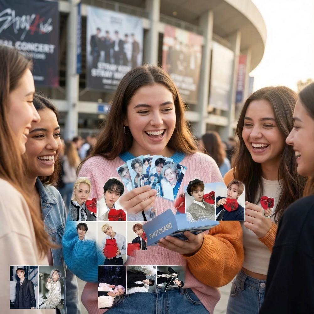 55 Stück Kpop Fotokarte Stray Kids StrayKids Gedruckte Idol-Fotokarten Anime Fandom Fans Sammlung Geschenk 6. FANMEETING HD LOMO STAY Spielen Unterhaltsam