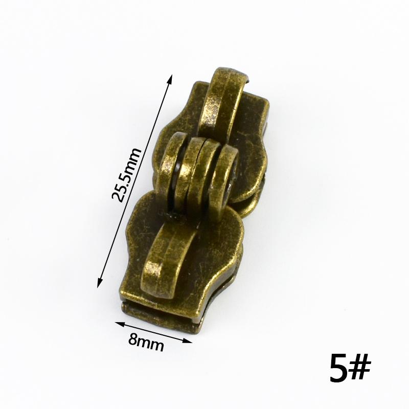 2/5/10Pairs 5# 8# 10# Lockable Nylon Zipper Sliders Double Hole Safety Zip Lock for Luggage Zips Puller Closure Repair Accessory