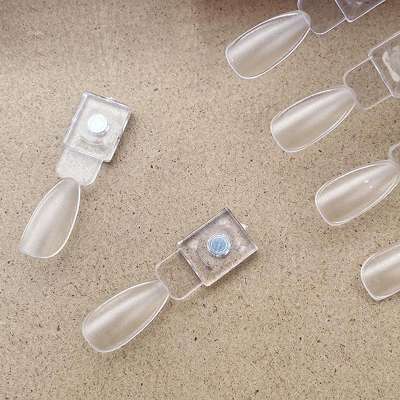 24Pcs Polish Color Chart Magnetic False Nail Tip Display Clear Color Card Polish Gel Stand Board Nail Palette Nail Glue Practice
