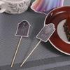 8pcs Paper Halloween Tombstone Cupcake Toppers Scary Cake Sign  Dessert Table Decoration