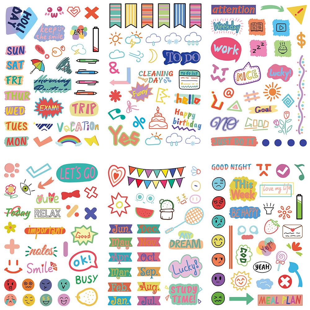 8 Hand-Drawn Watercolor Doodle Stickers for Planner, Journal, and Phone Decoration