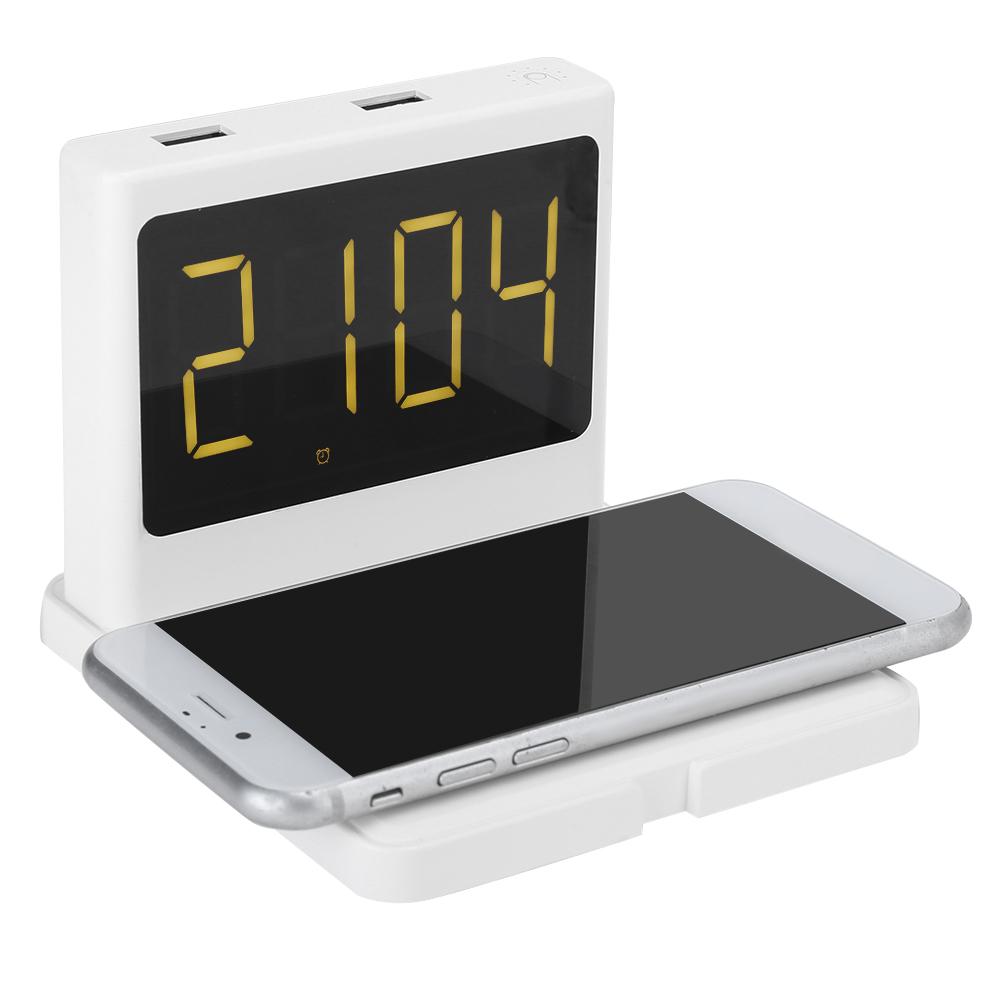 Für Qi Uhr Kabelloses Ladegerät 15W Alarm T11 Schnell Multifunktionales LadezubehörWeiß
