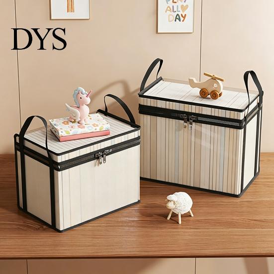 Kids Toy Storage Box Transparent Clothes Bag, with Sturdy Handles, Durable Plastic Visibility High-strength Bin Book Organizer, Moisture-proof