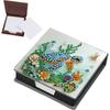 5D DIY Leather Diamond Painting Notecard Box Mosaic Kit Gem Painting Memo Pad Holder Diamond Art Note Box for Desktop Decoration